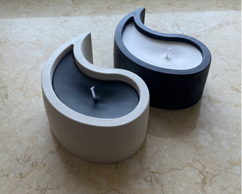 Силиконовая форма гипсового кашпо Инь и ян h=53 mm