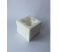 Силиконовая форма для свечей 3D-куб Bubble mini 3.5 см белая