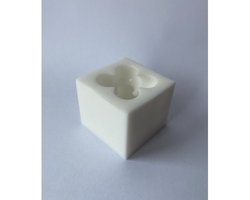 Силиконовая форма для свечей 3D-куб Bubble mini 3.5 см белая
