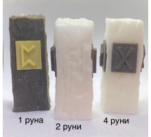 Комплект силиконовых форм для свечей «Квадратные руны» на 1, 2 и 4 руны
