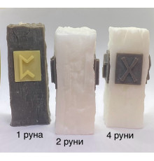 Комплект силіконових форм для свічок «Квадратні руни» на 1, 2 та 4 руни