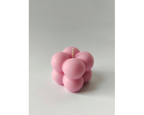 Силиконовая форма для свечей 3D-куб Bubble mini 3.5 см белая